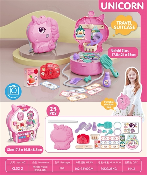 KL02-2  TÚI XÁCH TRANG ĐIỂM NGỰA PONY, MÁY CHỤP HÌNH, LƯỢC