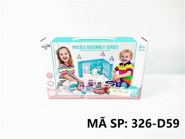 326-D59  HỘP NỘI THẤT NHÀ 2 PHÒNG (KHÁCH, BẾP)   Puzzle Assembly Series   326-D57, 326-D58, 326-D60