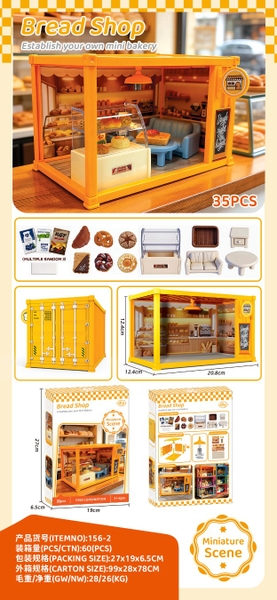 156-2  HỘP NỘI THẤT CONTAINER TIỆM BÁNH MÌ 35 MIẾNG