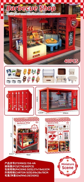 156-4A  HỘP NỘI THẤT CONTAINER NHÀ HÀNG NƯỚNG BBQ 40 MIẾNG