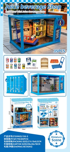 156-5  HỘP NỘI THẤT CONTAINER CỬA HÀNG ĐỒ UỐNG 35 MIẾNG
