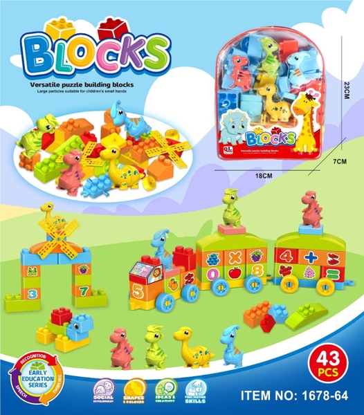 1678-64  TÚI RÁP BALO XE LỬA 43 MIẾNG + 4C KHỦNG LONG