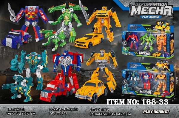 168-33  HỘP RÁP ROBO BIẾN HÌNH XE HƠI, CONTAINER, KHỦNG LONG 3C ĐỦ MẪU