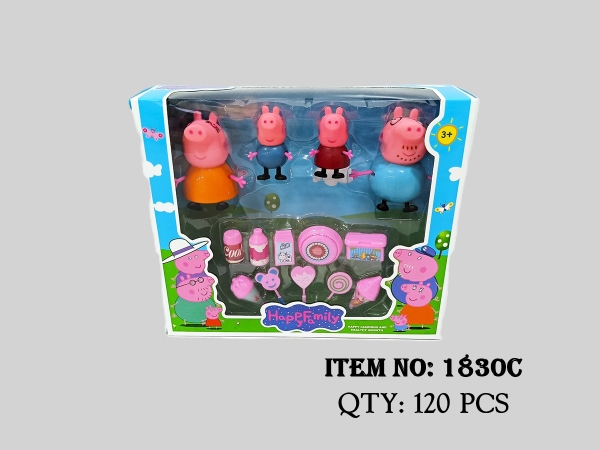 1830C  HỘP GIA ĐÌNH HEO HỒNG 4C + KEM + SỮA + KẸO