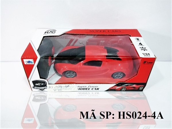 HS024-4A  HỘP XE HƠI BUGATI ĐIỀU KHIỂN 7 ĐỘNG TÁC, KHÔNG SẠC, TL 1:24