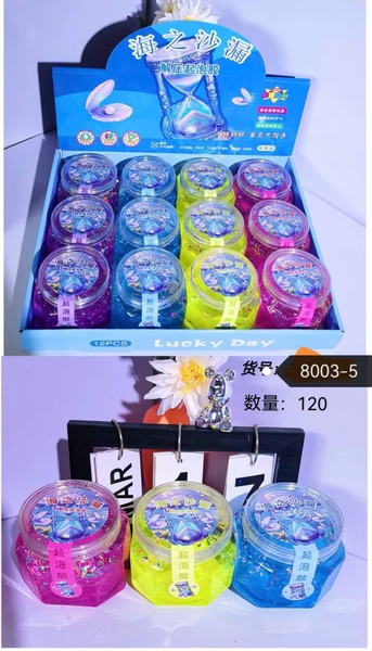 8003-5 HỘP 12 HŨ SLIME ĐỒNG HỒ CÁT