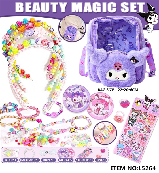 L5264  GIỎ XÁCH TRANG SỨC VÒNG TAY, CÀI TÓC HẠT CHUỖI + MIẾNG DÁN STICKER