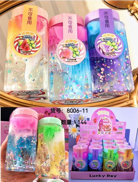 8006-11 HỘP 12 HŨ SLIME HOA QUẢ HŨ CAO