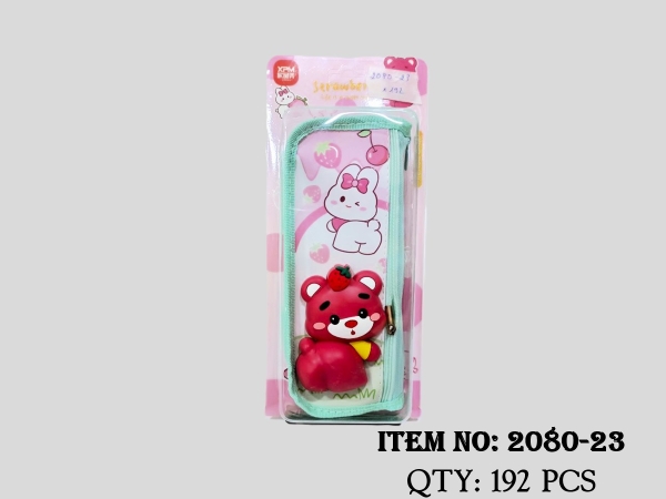 2080-23  VỈ TÚI ĐỰNG BÚT VIẾT GẤU DÂU