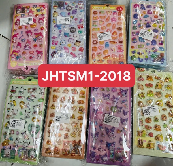 JHTSM1-2018 TÚI MIẾNG DÁN 3D NỔI ĐỦ MẪU 10 VỈ