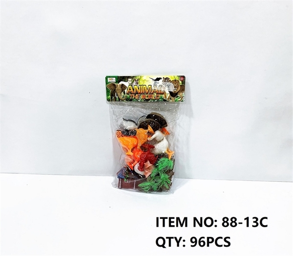 88-13C  TÚI THÚ NHÀ 8C (GÀ, VỊT, NGỖNG) + 4C TRỨNG, CÂY, NHÀ, HÀNG RÀO (PVC)