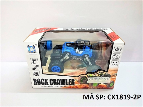 CX1819-2P HỘP XE JEEP BÁNH LỚN ĐỊA HÌNH ĐK 7 Đ.TÁC, CÓ SẠC (ROCK CRAWLER) (XANH DƯƠNG)