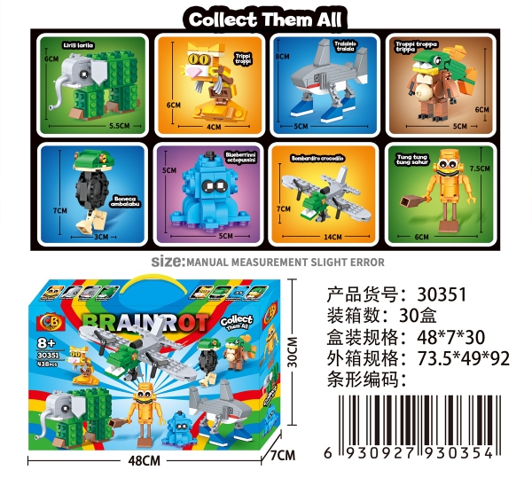 30351  HỘP LOGO RÁP BRAINROT 438 MIẾNG