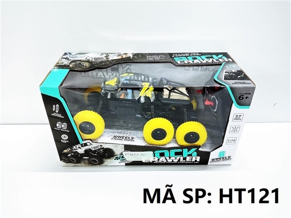 HT121  HỘP XE HƠI ĐỊA HÌNH 6 BÁNH ĐIỀU KHIỂN 7 ĐỘNG TÁC, CÓ SẠC, TL 1:16