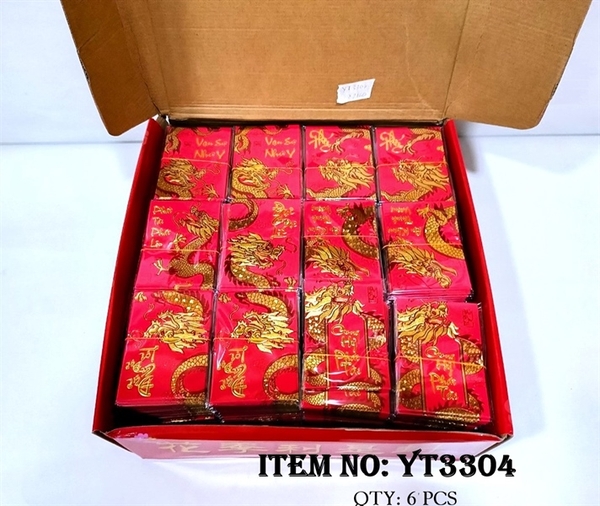 YT3304  XẤP 10C LÌ XÌ ĐỎ RỒNG CHỮ VIỆT