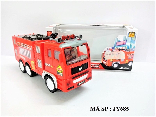 JY685  HỘP XE CÔNG TRÌNH CỨU HỎA PIN NHẠC ĐÈN