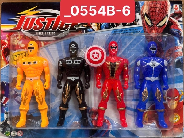 _0554B-6  VỈ SIÊU NHÂN 4T (NHỆN, CAPTAIN) + KHIÊN