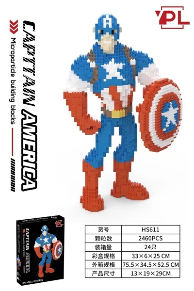 HS611  HỘP LOGO RÁP SIÊU NHÂN ĐỘI TRƯỞNG MỸ 2460 MIẾNG