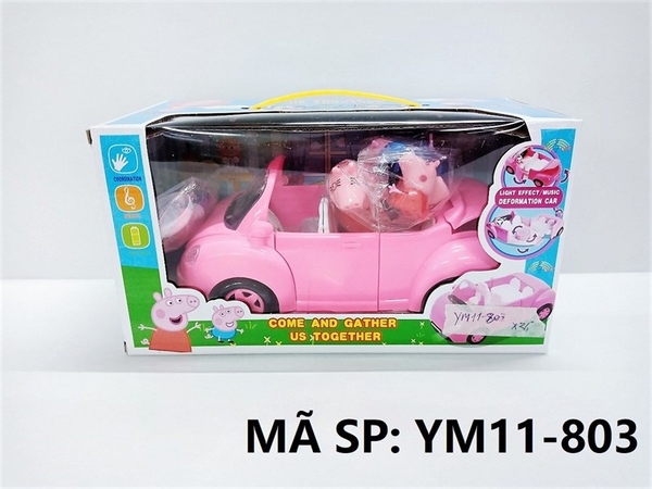 YM11-803  HỘP XE HƠI PIN NỘI THẤT + 4C HEO HỒNG + THỨC ĂN     YM11-801 - YM11-813