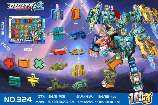 324  HỘP RÁP ROBO BIẾN HÌNH SỐ HỌC