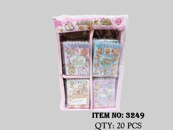 3249  HỘP 24 CUỐN SỔ TAY CAPYBARA NƯỚC ĐỦ MẪU