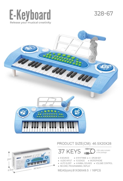 328-67  HỘP ĐÀN PIANO PIN 37 PHÍM + MICRO