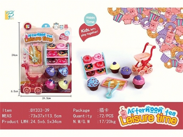 BY333-39  VỈ BẾP BÁNH DONUT + BÁNH CUP CAKE + QUẦY + XE ĐẨY SIÊU THỊ