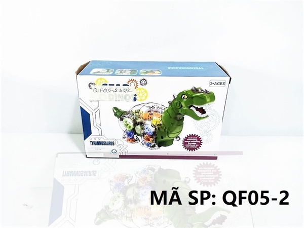 QF05-2  HỘP KHỦNG LONG CỔ DÀI PIN NHẠC ĐÈN, BÁNH RĂNG