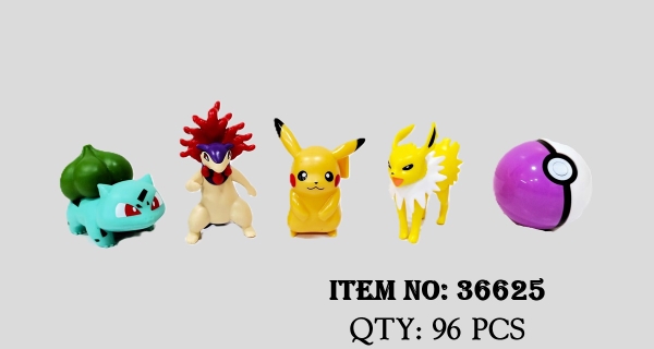 36625  VỈ 4C MÔ HÌNH NHÂN VẬT POKEMON + 1T TRỨNG