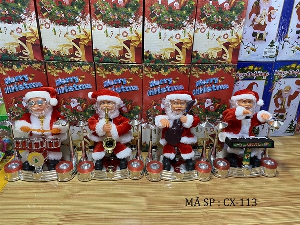 CX-113  HỘP NOEL PIN NGỔI THỔI KÈN 2 MICRO TIẾNG VIỆT (3 MẪU)