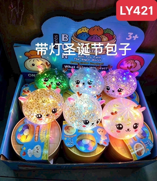 LY421 HỘP BÁNH BAO NGỰA PONY, THỎ, HƯƠU,  CÓ ĐÈN 12 CÁI