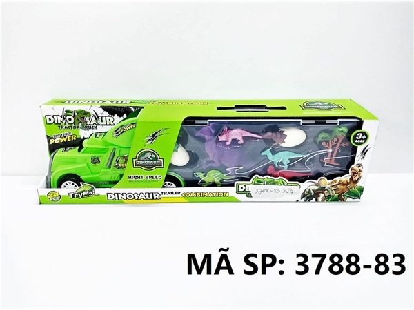 3788-83  HỘP XE CONTAINER TRỚN CHỞ THÚ KHỦNG LONG 7C, CÂY