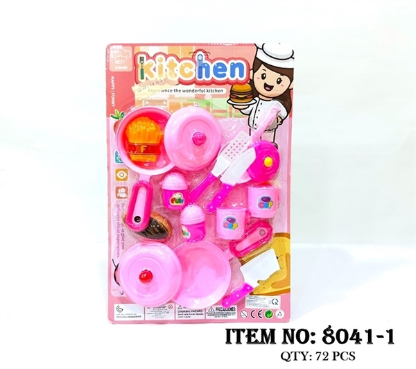 8041-1  VỈ BẾP 3 CHẢO, 2 LY, BÁNH MÌ, KHOAI TÂY, DAO