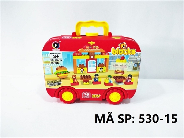 530-15  HỘP VALI XE LOGO RÁP TIỆM THỨC ĂN 76 MIẾNG