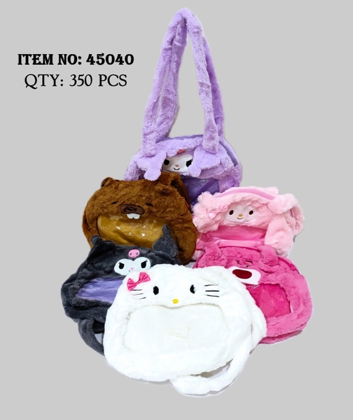 45040  GIỎ XÁCH LÔNG SANRIO MẶT TRONG ĐỦ MẪU