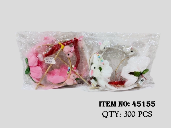 45155  TÚI 2C THỎ VÒNG HOA NHỰA PIN NÚT ĐÈN ĐỦ MẪU (LỒNG ĐÈN)