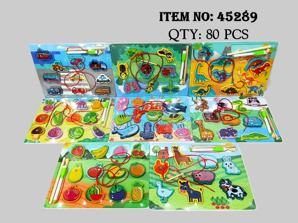 45289  BẢNG GỖ ĐỦ MẪU (CÂU CÁ, TRÁI CÂY)