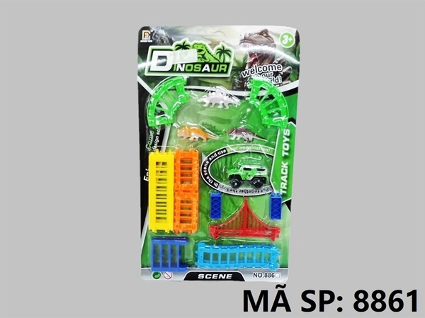 8861  VỈ ĐƯỜNG RAY CẦU VỒNG XE JEEP PIN + 3C KHỦNG LONG