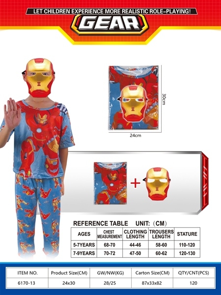 6170-13  TÚI QUẦN ÁO NGƯỜI SẮT + MẶT NẠ (OPP)