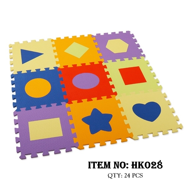 HK028  BỘ MÚT GHÉP LÓT SÀN HÌNH HỌC 9 MIẾNG (VUÔNG, TAM GIÁC, TRÁI TIM)