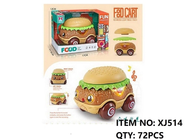XJ514  HỘP XE HƠI HAMBURGERS PIN ĐÈN   XJ515