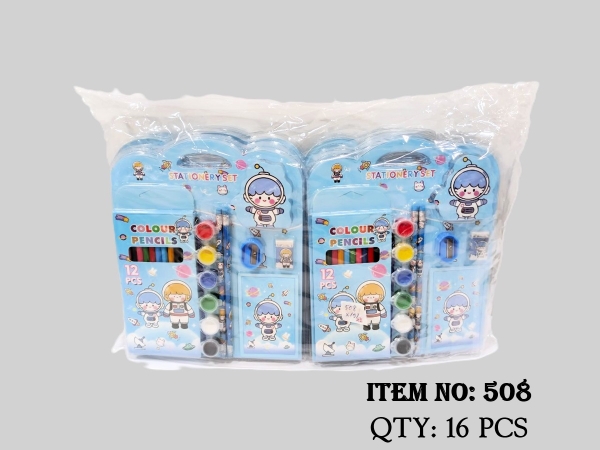 508  VỈ ÉP TÔ MÀU NƯỚC + CHÌ MÀU + 2C BÚT CHÌ + CHUỐT + GÔM