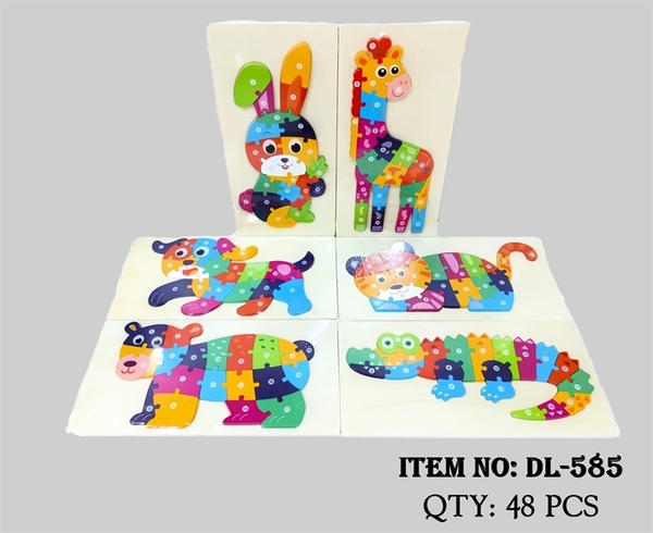 DL-585  BẢNG GỖ XẾP HÌNH THÚ ĐỦ MẪU