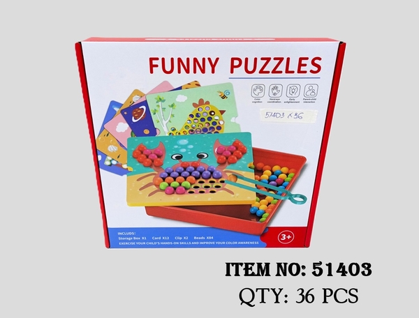 51403  HỘP TRÒ CHƠI GẮP BI XẾP HÌNH THÚ ĐỦ MẪU