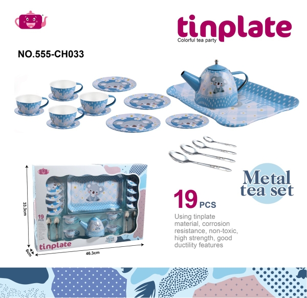 555-CH033  HỘP BẾP TÁCH TRÀ INOX + 4 LY 16 MÓN GẤU XÁM