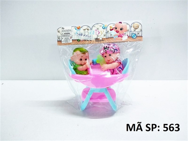 MC563 TÚI BÉ 2C NGỒI GHẾ BÚ SỮA + 2 BÌNH SỮA (PVC)