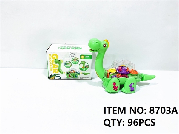 8703A  HỘP KHỦNG LONG CỔ DÀI PIN NHẠC ĐÈN BÁNH RĂNG