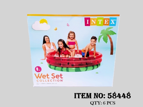 58448  HỘP PHAO HỒ BƠI INTEX DƯA HẤU TRÒN 1.68m x 38cm | 66