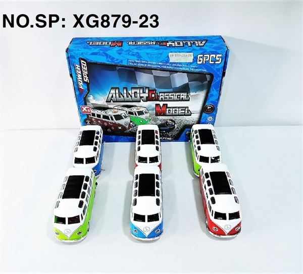XG879-23  HỘP XE BUS SẮT TRỚN 6C (PIN NÚT ĐÈN NHẠC)