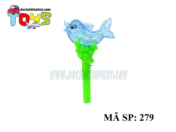 279  TÚI CÂY CHỚP ĐÈN CHÂU XOAY CÁ HEO PIN NÚT (OPP)